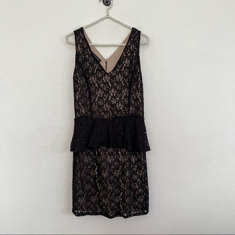 INC International Concept Black Lace Peplum Waist Short Dress Women’s Size 10 - Picture 9 of 9